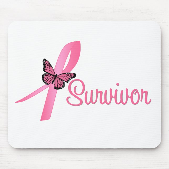 Bröstcancer överlevande Ribbon Musmatta (Framsidan)