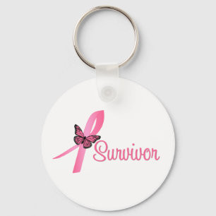 Bröstcancer överlevande Ribbon Nyckelring