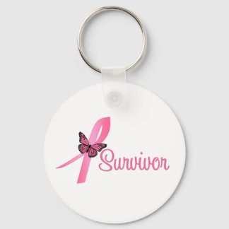 Bröstcancer överlevande Ribbon Nyckelring