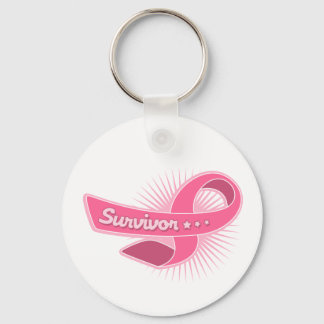 Bröstcancer överlevande Ribbon Nyckelring
