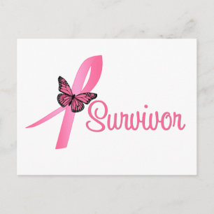 Bröstcancer överlevande Ribbon Vykort