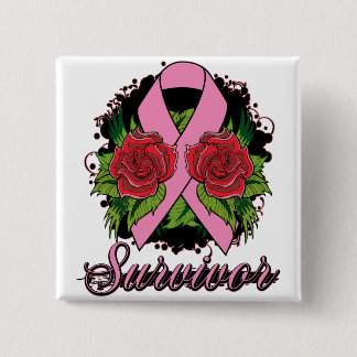 Bröstcancer överlevande Ro Tattoo Knapp