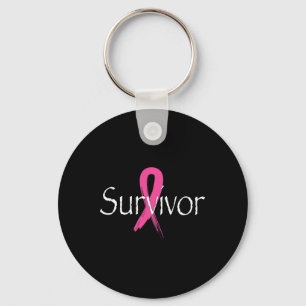 Bröstcancer överlevande Rosa Ribbon Awareness Mont Nyckelring