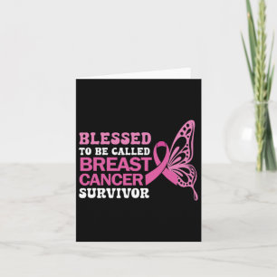 Bröstcancer överlevande Rosa Ribbon Butterfly Kort