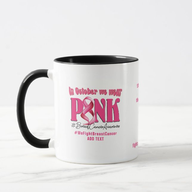 Bröstcancer överlevande Rosa Ribbon Inspirational Mugg (Vänster)