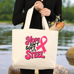 Bröstcancer överlevande Rosa Ribbon Warrior Fighte Jumbo Tygkasse