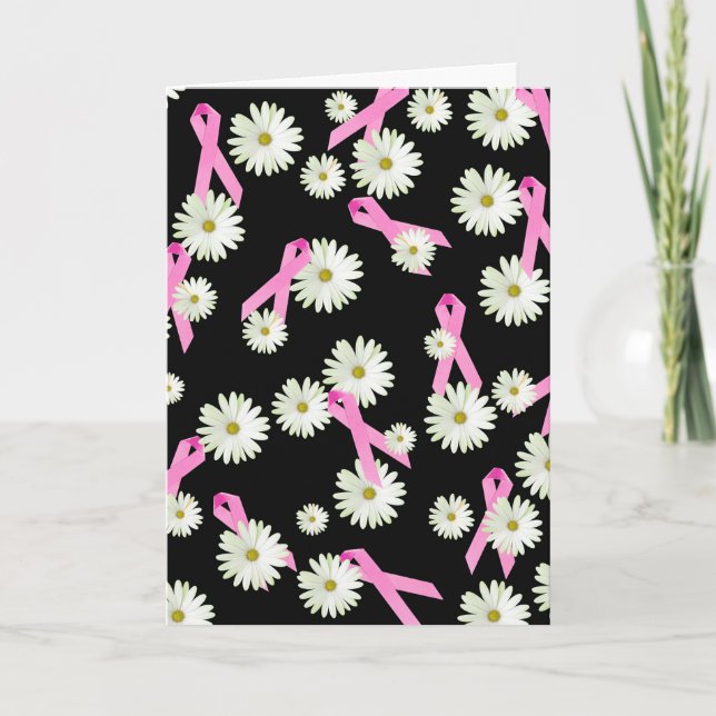 Bröstcancer överlevande Rosa Rosett band Support Kort (Framsida)