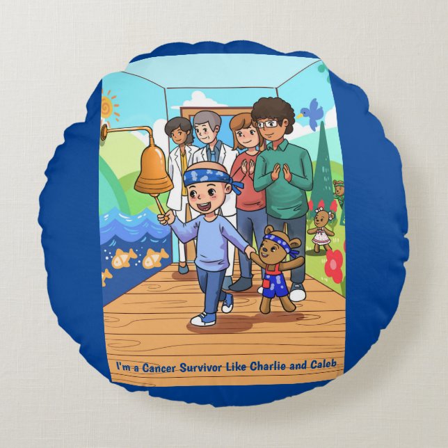 Bröstcancer överlevande Round Chemo Dekorativ kudd Rund Kudde (Framsidan)