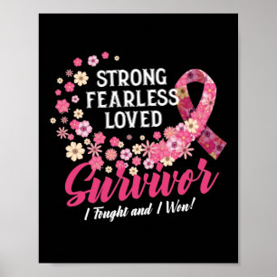 Bröstcancer överlevande Stark, utan fruktlös, blom Poster