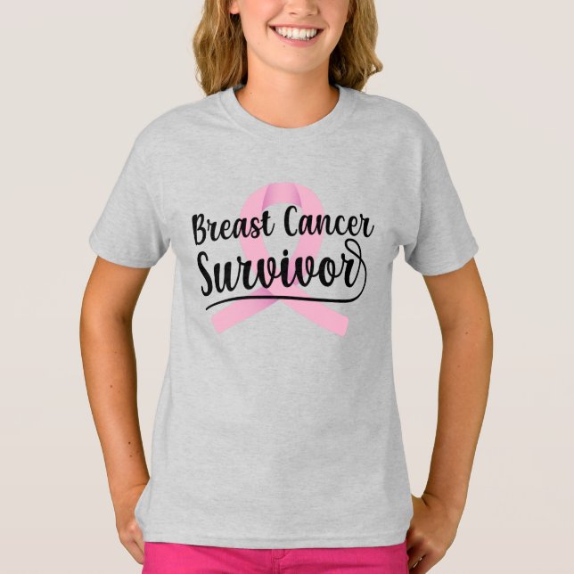 Bröstcancer överlevande t shirt (Framsida)