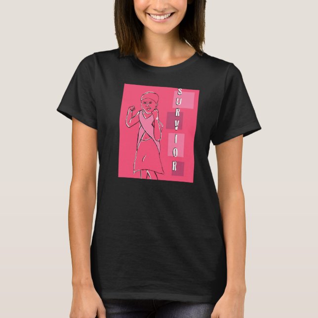 bröstcancer överlevande tee shirt (Framsida)