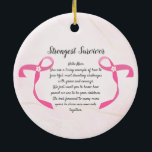 Bröstcancer överlevande Tre Photo Collage Mugg Julgransprydnad Keramik<br><div class="desc">Detta vackra designade mugg är inte bara ett kärl för din favoritdryck. Det är en symbol för återhämtningsförmåga, hopp och styrka. Jag minns att jag pratade med en man på sjukhuset vars fru är bröstcancer överlevande. Han tappar aldrig hoppet och det gör även hans barn. Om de som du kärlek...</div>