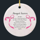 Bröstcancer överlevande Tre Photo Collage Mugg Julgransprydnad Keramik<br><div class="desc">Detta vackra designade mugg är inte bara ett kärl för din favoritdryck. Det är en symbol för återhämtningsförmåga, hopp och styrka. Jag minns att jag pratade med en man på sjukhuset vars fru är bröstcancer överlevande. Han tappar aldrig hoppet och det gör även hans barn. Om de som du kärlek...</div>