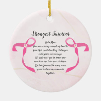 Bröstcancer överlevande Tre Photo Collage Mugg Julgransprydnad Keramik