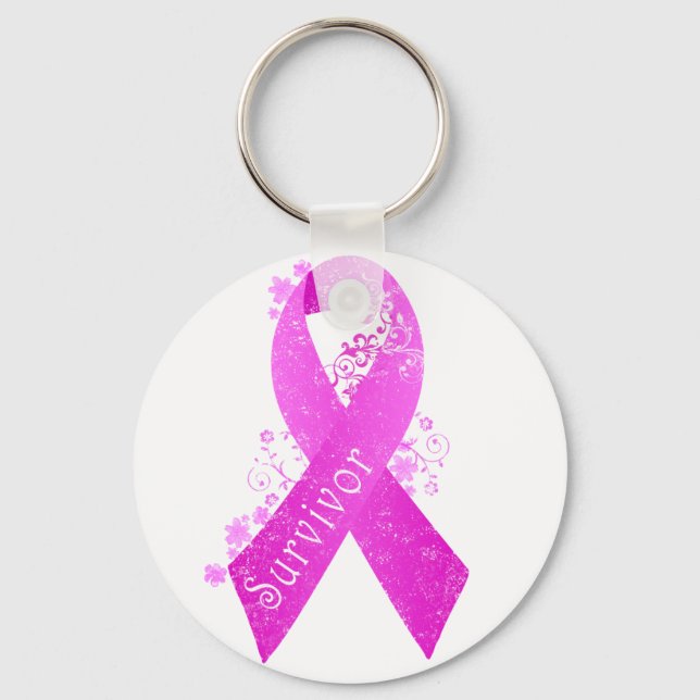 Bröstcancer överlevande Vintage Nyckelring (Framsida)