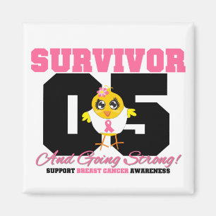 Bröstcancer överlevandechick 05 år magnet