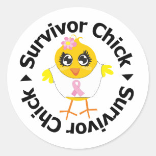Bröstcancer överlevandechick runt klistermärke