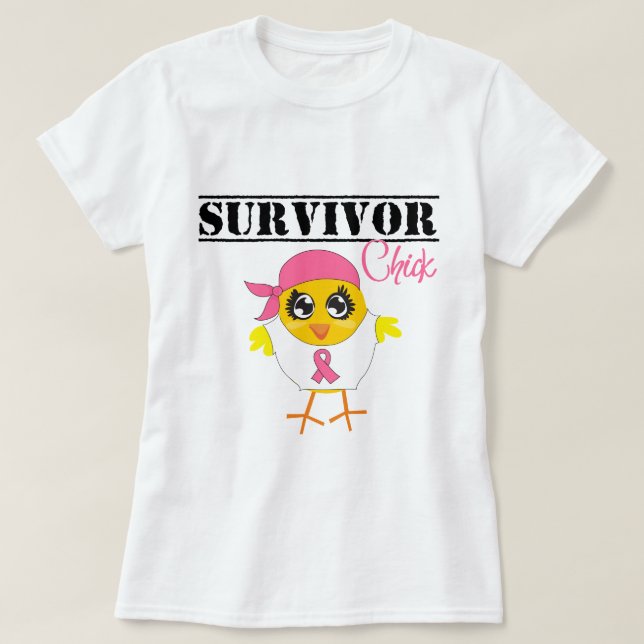 Bröstcancer överlevandechick tee shirt (Design framsida)