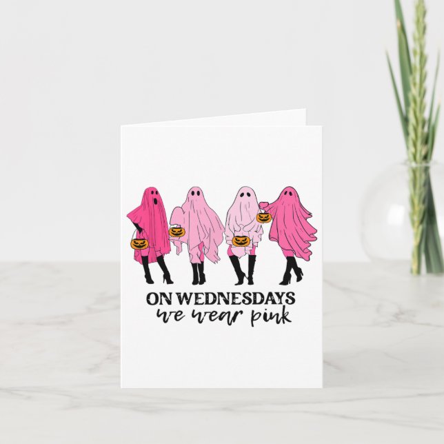 Bröstcancer på onsdag Bära Rosa Kort (Framsida)