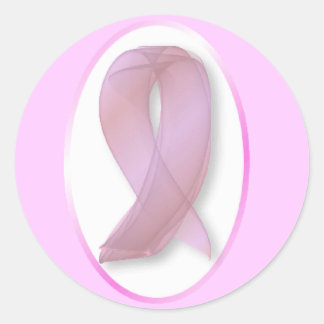 BRÖSTCANCER PINK RIBBON STICKER RUNT KLISTERMÄRKE