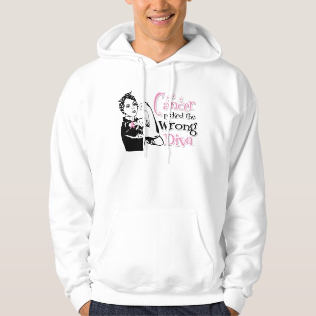Bröstcancer plockade fel diva sweatshirt (Framsida)