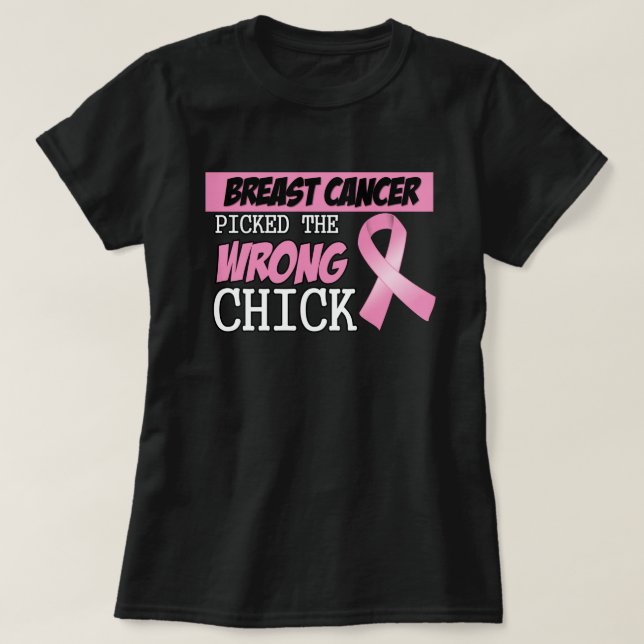 Bröstcancer plockade fel diva tee shirt (Design framsida)