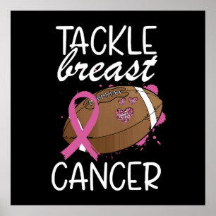 Bröstcancer Ribbon för medvetenhet om Tackle Cance Poster