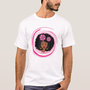 Bröstcancer Rosa Black African Sunflowe T Shirt