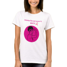 Bröstcancer Rosa Kick Butt Kvinnor T-Shirt