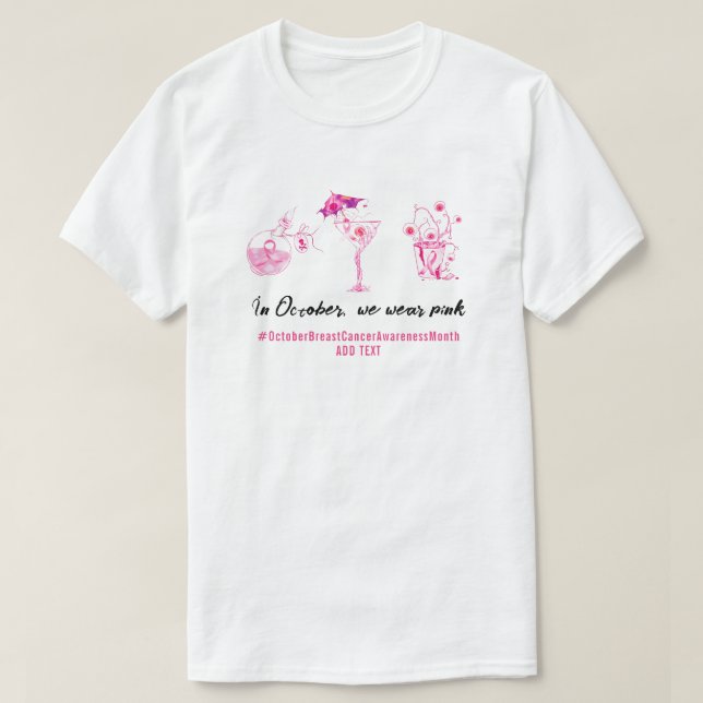 Bröstcancer Rosa Ribbon Inspirational T Shirt (Design framsida)
