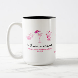 Bröstcancer Rosa Ribbon Inspirational Två-Tonad Mugg