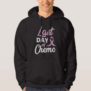 Bröstcancer sista dagen av chemo- Rosa Ribbon Hoodie