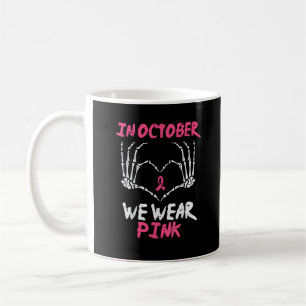 Bröstcancer Skeleton Hand Heart Vi Bäror Kvinnor Kaffemugg