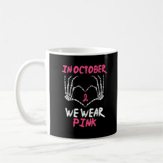 Bröstcancer Skeleton Hand Heart Vi Bäror Kvinnor Kaffemugg