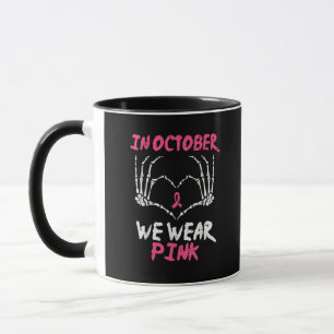 Bröstcancer Skeleton Hand Heart Vi Bäror Kvinnor Mugg