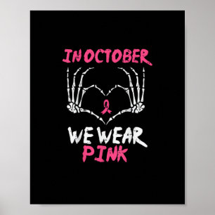 Bröstcancer Skeleton Hand Heart Vi Bäror Kvinnor Poster