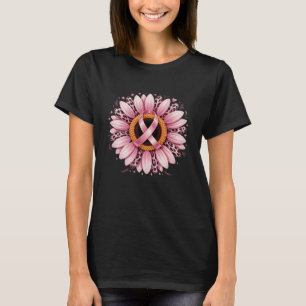 Bröstcancer Solros Rosa Band Leoparder Medvetenhet T Shirt