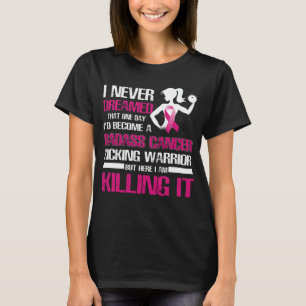 bröstcancer som sparkar krigare t shirt