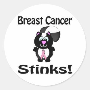 Bröstcancer Stinks Skunk Awareness Design Runt Klistermärke