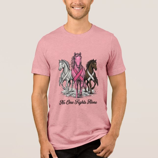 Bröstcancer Stöd Häst Vektor T-Shirt Design_1 (Framsida)