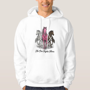 Bröstcancer stöd Häst Vektor T-Shirt Design_1 Hoodie
