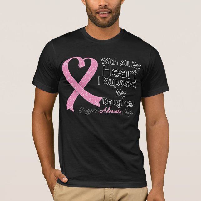 Bröstcancer stöttar jag min dotter tee shirt (Framsida)
