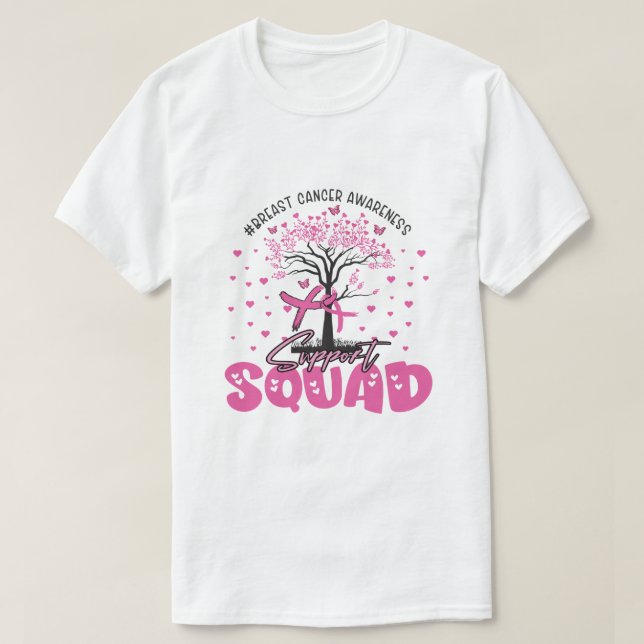 Bröstcancer Support Squad Bröstcanceröverlevare T Shirt (Design framsida)