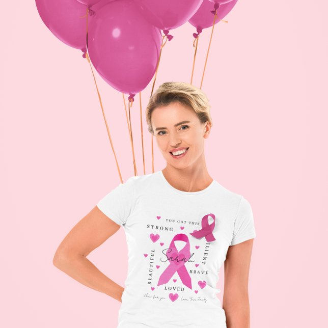 Bröstcancer T-shirt (Empower someone with cancer with this personalized t-shirt! Matching collection available! )