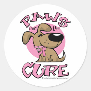 Bröstcancer Tass för Cure Hund Runt Klistermärke