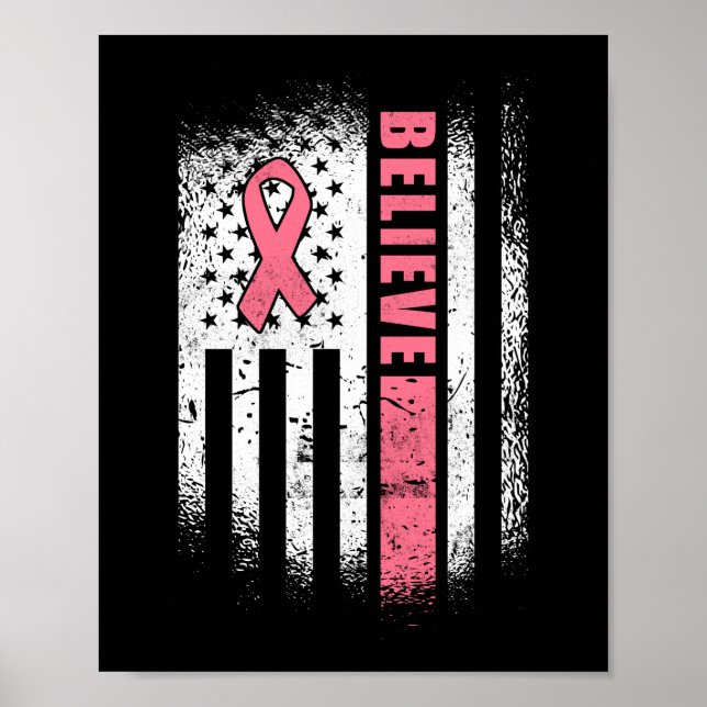Bröstcancer tror att amerikansk Rosa Ribbon är den Poster (Framsidan)