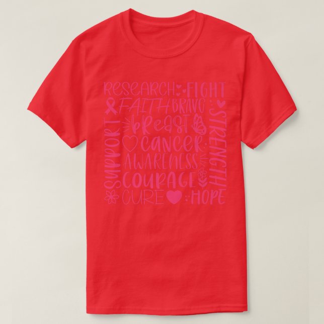 Bröstcancer Typografi Woman Warrior Breast Canc T Shirt (Design framsida)