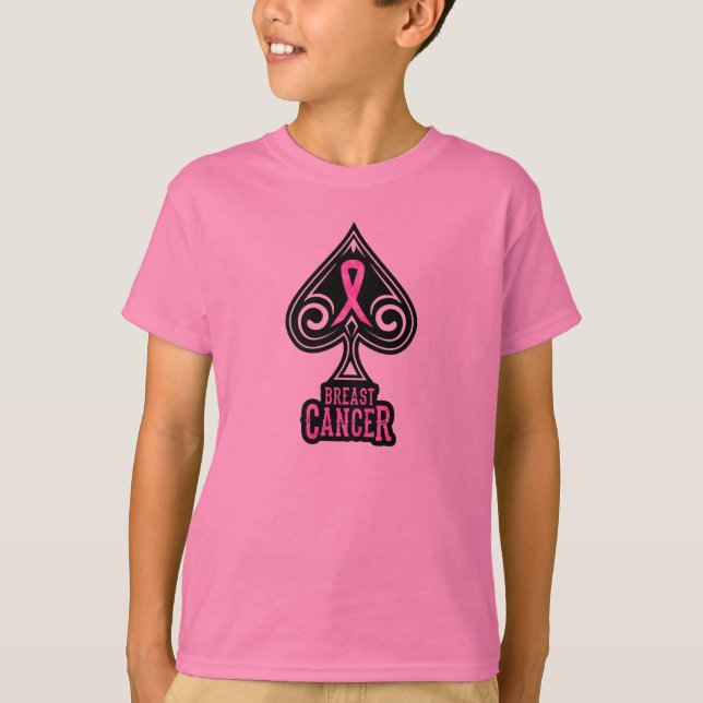 Bröstcancer - ungdomTshirt - spadeupplaga Tee Shirt (Framsida)