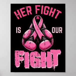 Bröstcancer - vår kamp Medveten Boxing Wom Poster