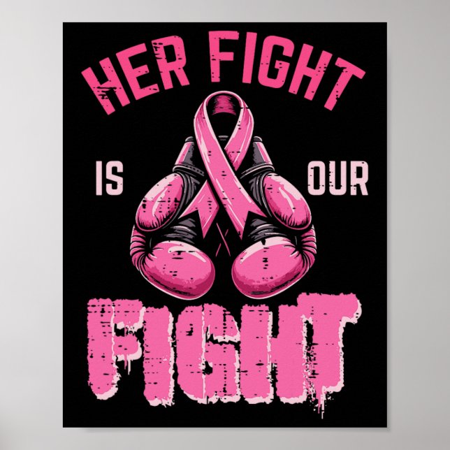 Bröstcancer - vår kamp Medveten Boxing Wom Poster (Framsidan)
